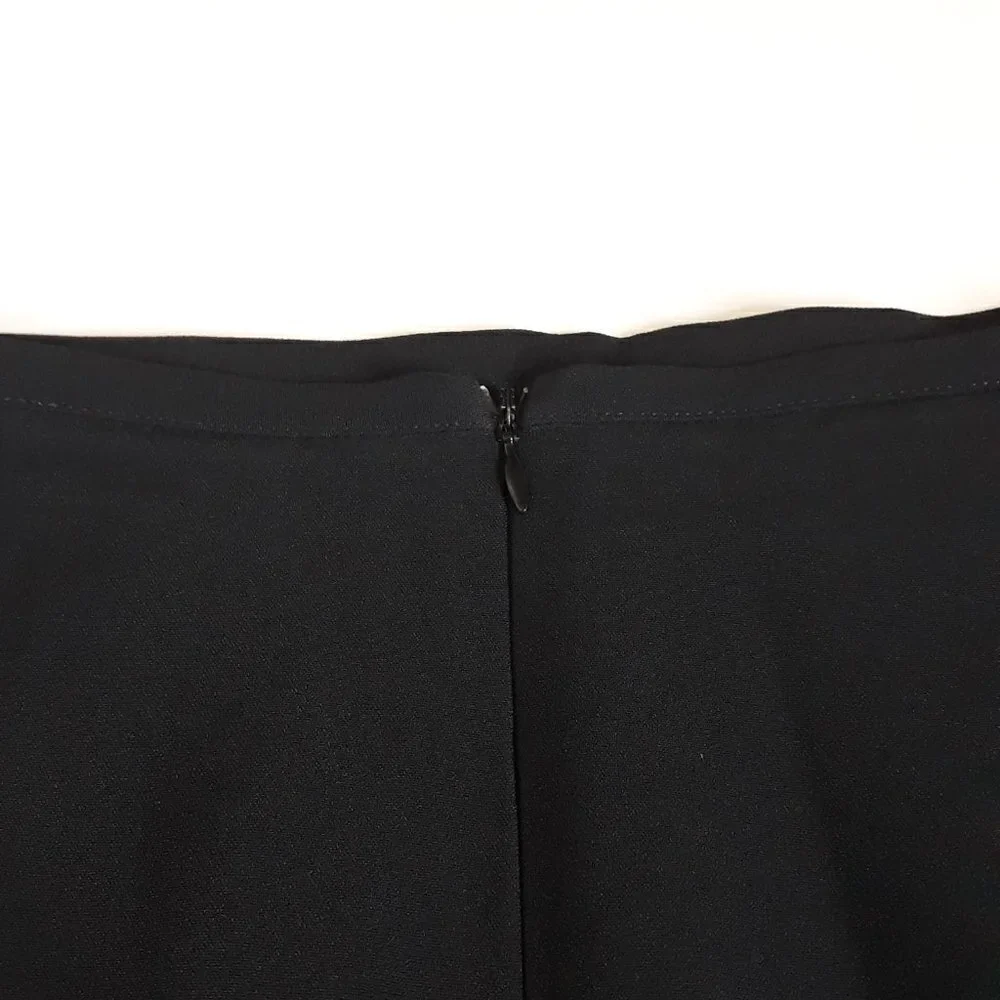 LK Bennett Black Crepe Mini Pencil Skirt Sz 8 (IT 44)